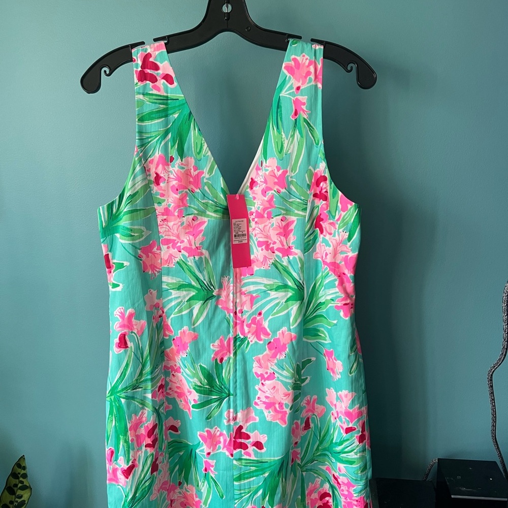 NWT Lilly Pulitzer size 14 Veya Stretch Shift in Agua Al Fresco - Picture 2 of 5